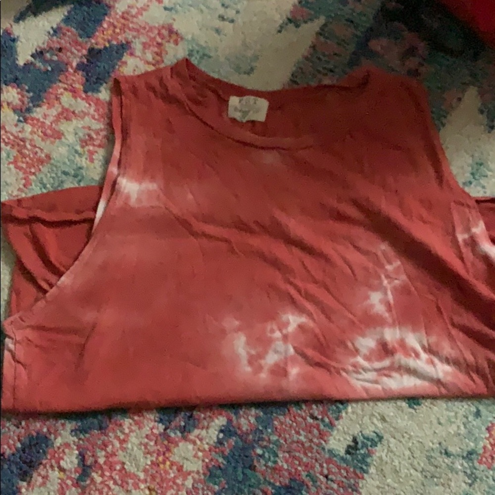 Red Tie Dye Muscle Tee